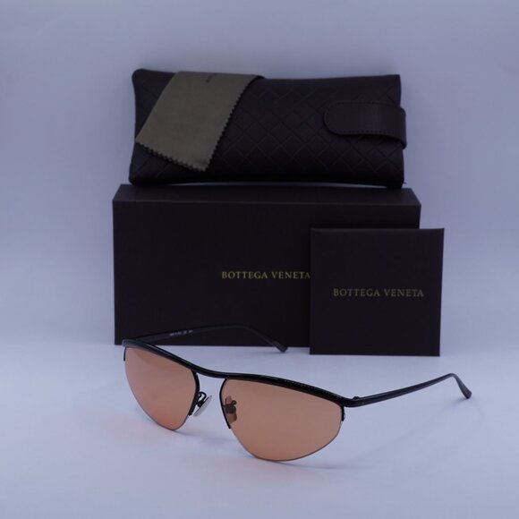 Bottega Veneta BV1091S 005 Sunglasses Black Cat Eye Frame, Orange Lenses main image 9